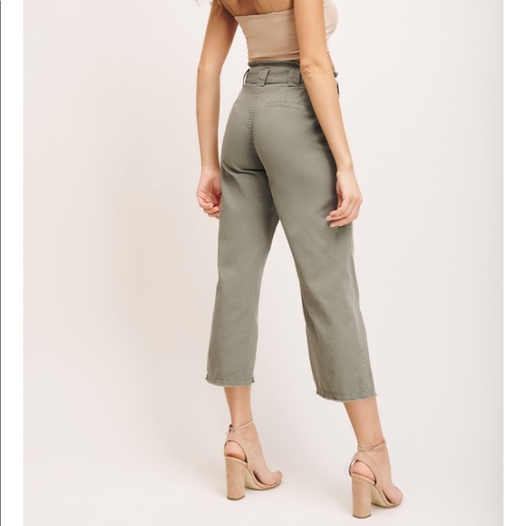 Dynamite “Karlie” Linen Culottes with Waist Tie - Picture 5 of 6
